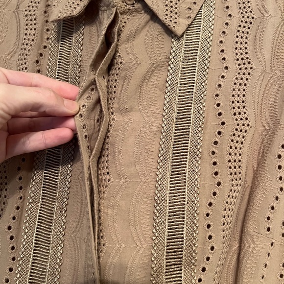 A Loves A eyelet tan dress size M - Picture 3 of 8